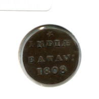 1808 BATAVIA VOC 1/2 DUIT NETHERLANDS INDIES Koloniale Münze #VOC2129.10.U.A - Niederländisch-Indien