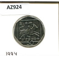 50 CENTS 1994 CHIPRE CYPRUS Moneda #AZ924.E.A - Cipro