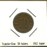 50 HALERU 1963 TSCHECHOSLOWAKEI CZECHOSLOWAKEI SLOVAKIA Münze #AS522.D.A - Czechoslovakia