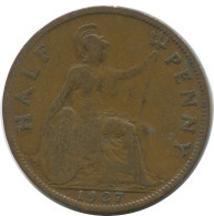 HALF PENNY 1927 UK GREAT BRITAIN Coin #AG803.1.U.A - C. 1/2 Penny