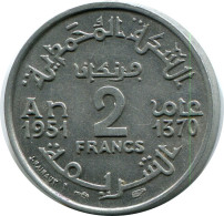 2 FRANCS 1951 MOROCCO Münze #AP244.D.A - Marruecos