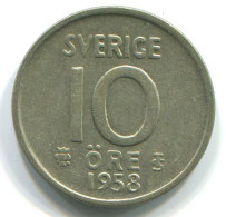 10 ORE 1958 SUECIA SWEDEN PLATA Moneda #WW1104.E.A - Zweden