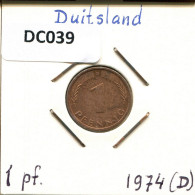 1 PFENNIG 1974 D BRD ALEMANIA Moneda GERMANY #DC039.E.A - 1 Pfennig
