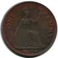 PENNY 1964 UK GRANDE-BRETAGNE GREAT BRITAIN Pièce #AZ842.F.A - D. 1 Penny