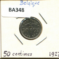 50 CENTIMES 1927 Französisch Text BELGIEN BELGIUM Münze #BA348.D.A - 50 Cents