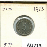 5 PFENNIG 1913 A ALEMANIA Moneda GERMANY #AU713.E.A - 5 Pfennig