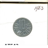 10 GROSCHEN 1963 AUSTRIA Moneda #AT543.E.A - Autriche