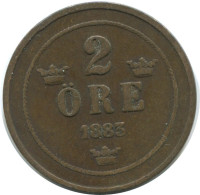2 ORE 1883 SWEDEN Coin #AD021.2.U.A - Zweden