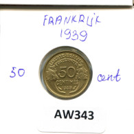 50 CENTIMES 1939 FRANCE Coin #AW343.U.A - 50 Centimes