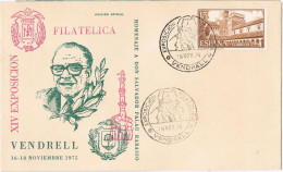 55155. Carta VENDRELL (Tarragona)  1975. Homenaje A Salvador PALAU RABASSÓ - Cartas & Documentos