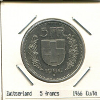 5 FRANCS 1966 SUIZA SWITZERLAND Moneda #AS483.E.A - Other & Unclassified