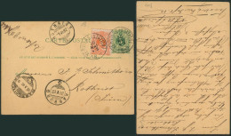 EP Au Type 5ctm Vert + N°28 Obl Simple Cercle "Verviers (station)" > Rothrist (Suisse) - Briefkaarten 1871-1909