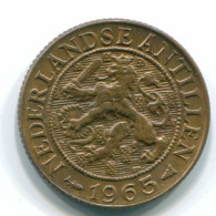 1 CENT 1965 ANTILLAS NEERLANDESAS Bronze Fish Colonial Moneda #S11119.E.A - Antilles Néerlandaises