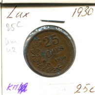 25 CENTIMES 1930 LUXEMBOURG Coin #AT189.U.A - Lussemburgo