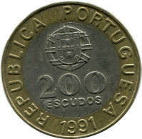 200 ESCUDOS 1991 PORTUGAL Coin BIMETALLIC #AR124.U.A - Portugal