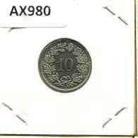 10 RAPPEN 1989 B SCHWEIZ SWITZERLAND Münze #AX980.3.D.A - Autres & Non Classés