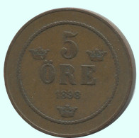 5 ORE 1898 SUECIA SWEDEN Moneda #AC658.2.E.A - Suède