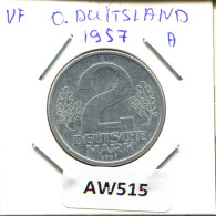 2 DM 1957 A DDR EAST GERMANY Coin #AW515.U.A - 2 Marchi