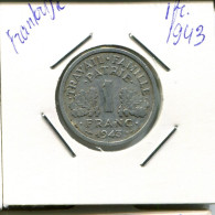 1 FRANC 1943 FRANKREICH FRANCE Französisch Münze #AN936.D.A - 1 Franc