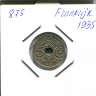 5 CENTIMES 1935 FRANKREICH FRANCE Französisch Münze #AM997.D.A - 5 Centimes