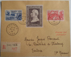 FRANCE - FDC PETAIN  N° 606/08 Sur Enveloppe Recommandée De Castres Pour Toulouse - RARE - ....-1949