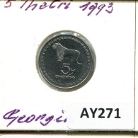 5 TETRI 1993 GEORGIEN GEORGIA Münze #AY271.D.A - Georgië