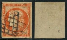 France N° 5 Obl. Grille - REPARE - Cote 500 Euros - 1849-1850 Cérès