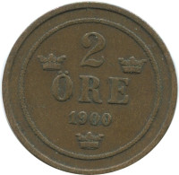 2 ORE 1900 SWEDEN Coin #AD018.2.U.A - Suède
