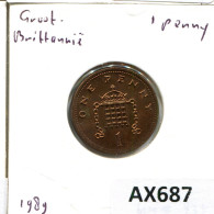 PENNY 1989 UK GROßBRITANNIEN GREAT BRITAIN Münze #AX687.D.A - 1 Penny & 1 New Penny