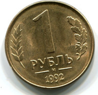 1 RUBLE 1992 RUSSLAND RUSSIA UNC Münze #W11467.D.A - Russia