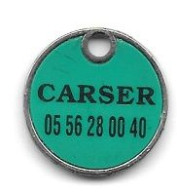Jeton De Caddie  Pièces De Carrosserie  Pour  Les  Particuliers  CARSER  Verso  CARSER  A  Votre  Service - Einkaufswagen-Chips (EKW)