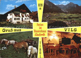 72543340 Vils_Tirol Bauernhaus Enderle Gaststube Ponys Panorama - Autres & Non Classés