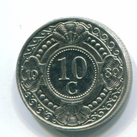 10 CENTS 1989 NETHERLANDS ANTILLES Nickel Colonial Coin #S11313.U.A - Antilles Néerlandaises