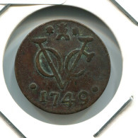 1749 ZEALAND VOC DUIT NIEDERLANDE OSTINDIEN NY COLONIAL PENNY #VOC1914.10.D.A - Nederlands-Indië