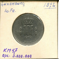 10 FRANCS 1972 LUXEMBURG LUXEMBOURG Münze #AT239.D.A - Luxemburgo