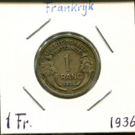 1 FRANC 1936 FRANKREICH FRANCE Französisch Münze #AM276.D.A - 1 Franc