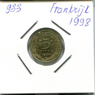 5 CENTIMES 1998 FRANKREICH FRANCE Französisch Münze #AN039.D.A - 5 Centimes