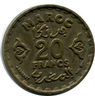 20 FRANCS 1951 MARRUECOS MOROCCO Islámico Moneda #AH637.3.E.A - Marruecos