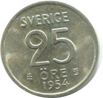 25 ORE 1954 SWEDEN SILVER Coin #AC505.2.U.A - Zweden