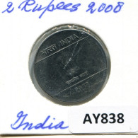2 RUPEES 2008 INDIEN INDIA Münze #AY838.D.A - India