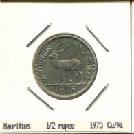 1/2 RUPPE 1975 MAURICIO MAURITIUS Moneda #AS388.E.A - Mauritius