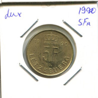 5 FRANCS 1990 LUXEMBOURG Pièce #AT237.F.A - Luxemburg