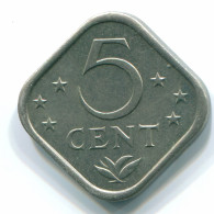 5 CENTS 1977 ANTILLAS NEERLANDESAS Nickel Colonial Moneda #S12276.E.A - Antille Olandesi