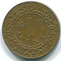 1 CENT 1970 SURINAME Netherlands Bronze Cock Colonial Coin #S10978.U.A - Surinam 1975 - ...