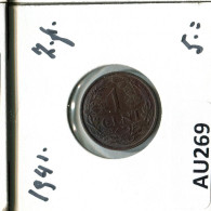1 CENT 1941 NETHERLANDS Coin #AU269.U.A - 1 Centavos