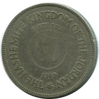 ½ DIRHAM / 50 FILS 1949 JORDAN Coin #AP065.U.A - Jordanië