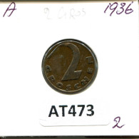 2 GROSCHEN 1936 AUSTRIA Coin #AT473.U.A - Oesterreich