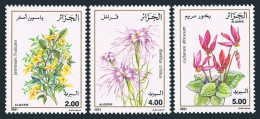 Algeria 936-938,MNH.Michel 1041-1043. Flowers 1991. - Algérie (1962-...)