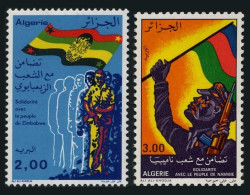 Algeria 589-590,lightly Hinged.Michel 699-700. Solidarity With Zimbabwe,Namibia. - Algerije (1962-...)