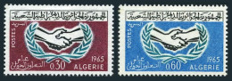 Algeria 337-338,lightly Hinged.Michel 437-438. Cooperation Year ICY-1965.Emblem. - Algérie (1962-...)